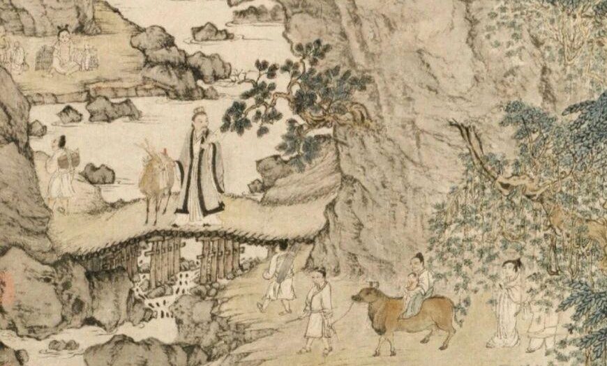 Chinese landscape painting with figures, a classic subject for copying practice